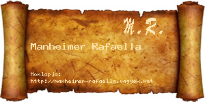 Manheimer Rafaella névjegykártya